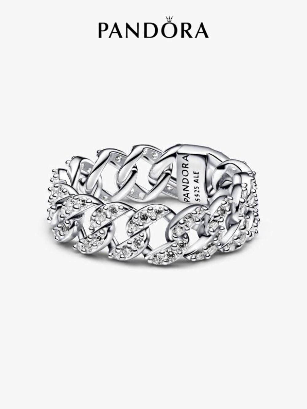 Pandora Pavé Cuban Chain Ring